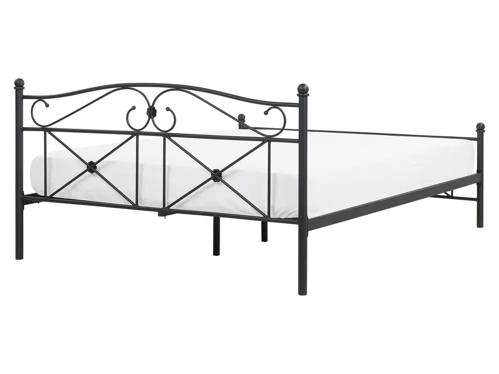 Krevet Metal RODEZ 160 x 200 cm Crni_740633