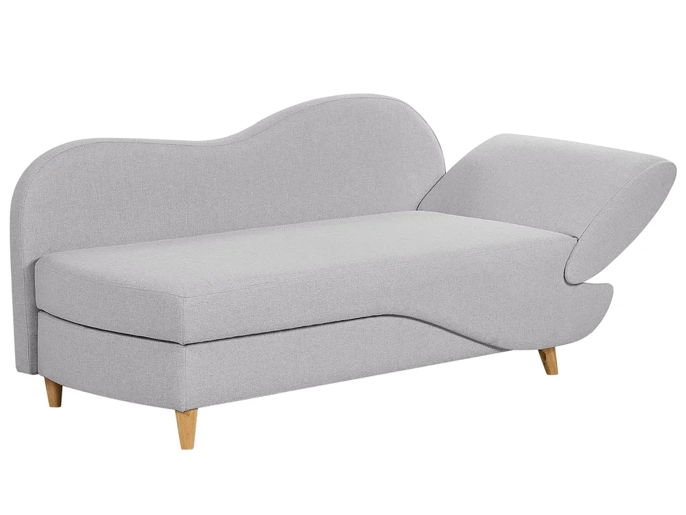 Rechtsseitige Chaiselongue MERI mit Stauraum Kunstleinen Hellgrau_881228