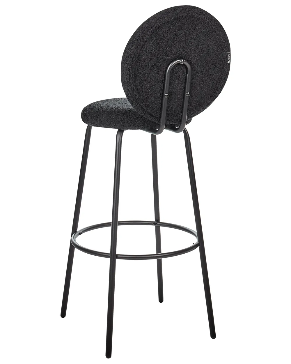 Set of 2 Bar Chairs EMERY Boucle Black_915930