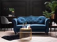 Sofa 2-Sitzer SKIEN II Samtstoff Marineblau_1161551