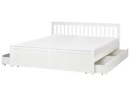 Bett mit 4 Schubladen OLENDON Kiefernholz Weiß 180 x 200 cm_954912