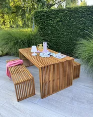 Gartenbänke 2er Set SULZANO 150 cm Akazienholz Braun_933145