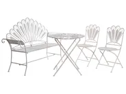 Bistro-Set mit Bank PAVIA Metall Cremeweiß_1046353