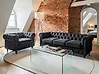 Sofa Set 4-Sitzer CHESTERFIELD Samtstoff Schwarz