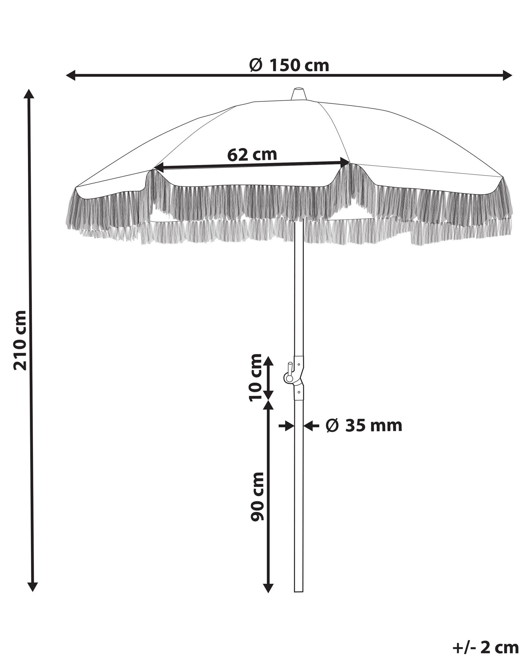Sonnenschirm 150 cm MONDELLO Weiß_848549