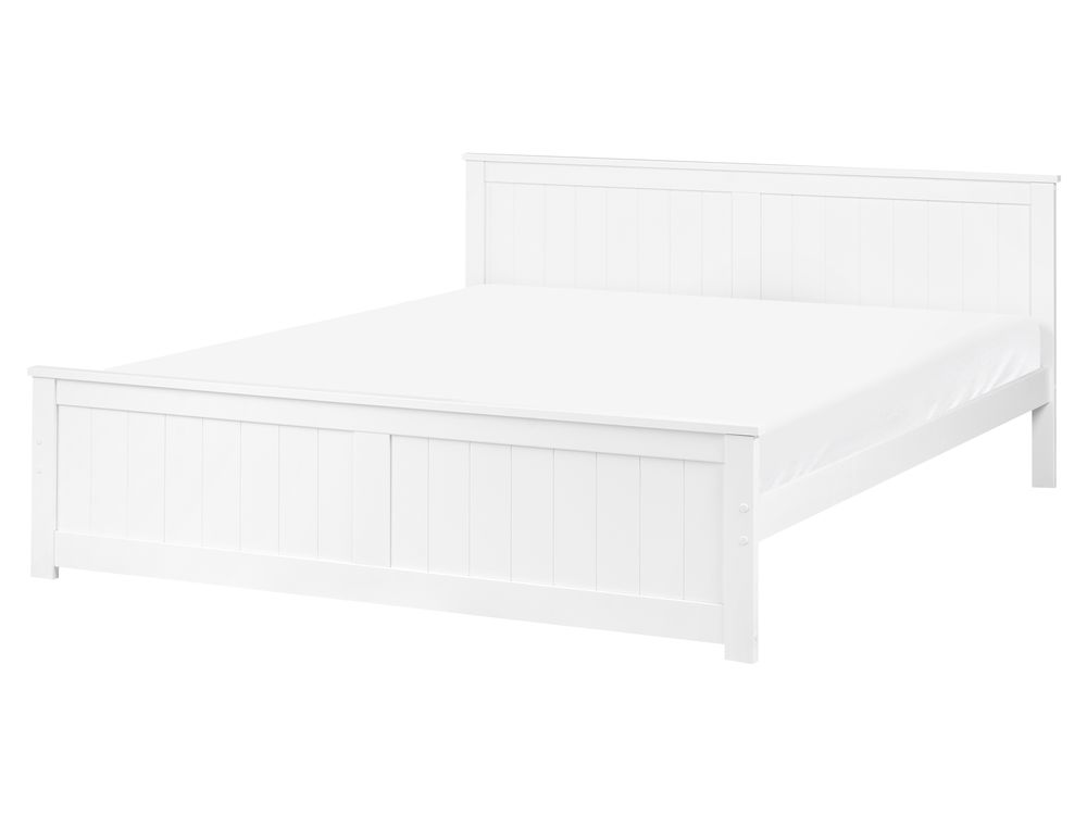 Bed Pine Wood SABRAN 160 x 200 cm (EU King Size) White