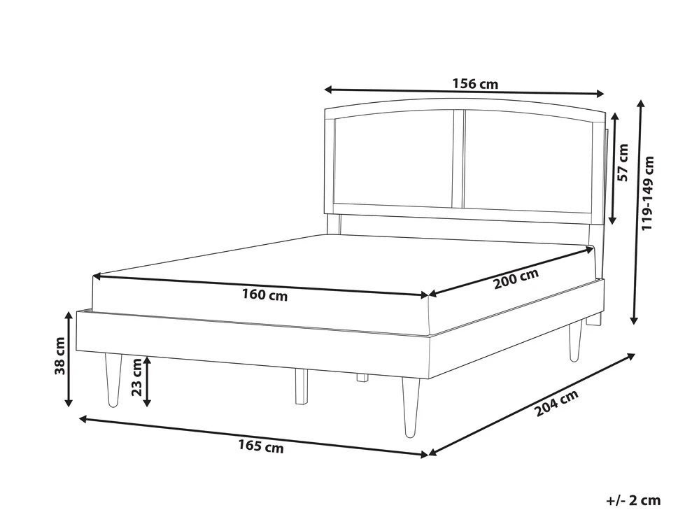 Bed Rattan VARZY 160 x 200 cm (EU King Size) Brown_899895