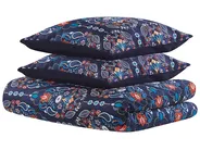 Bettwäsche-Set MADRONA 155 x 220 cm Baumwollsatin Dunkelblau_803112
