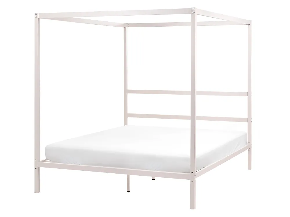 Hemelbed Metaal LESTARDS 160 x 200 cm Lichtbeige