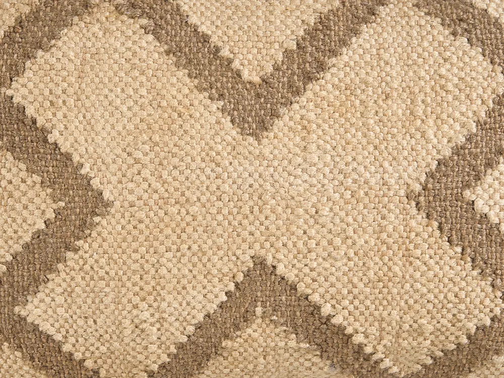 Dekokissen 2er Set GOPI 30 x 50 cm Jute Beige Geometrisches Muster_1124998