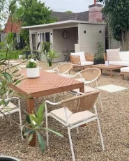 Garden Dining Table BARATTI 180 cm 90 cm Acacia Wood Brown_1160844