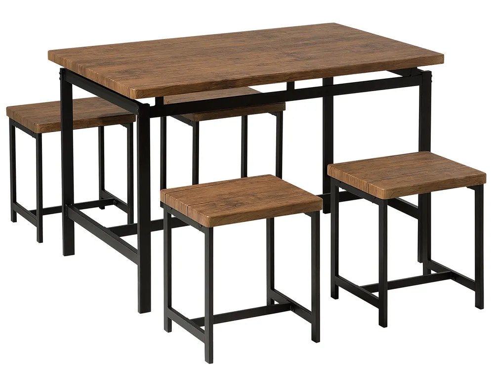 Esszimmer Set ARLINGTON Dunkelbraun 4-Sitzer