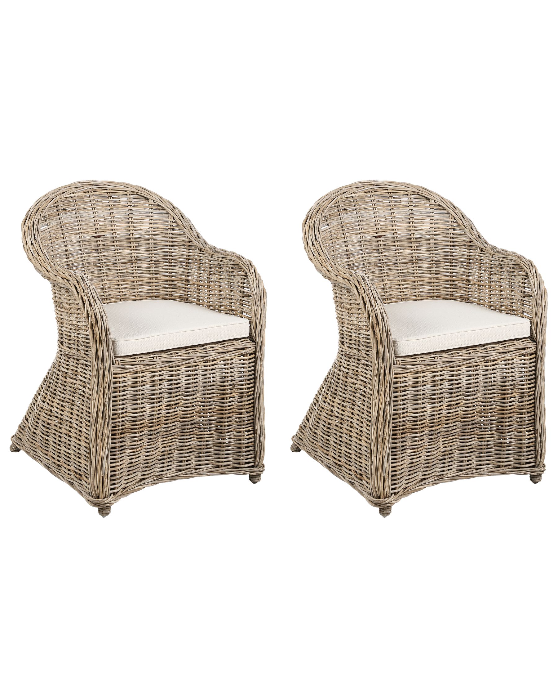 Beliani Gartensessel 2er Set Rattan Mit Auflagen F? Produktbild-Vorschau 2