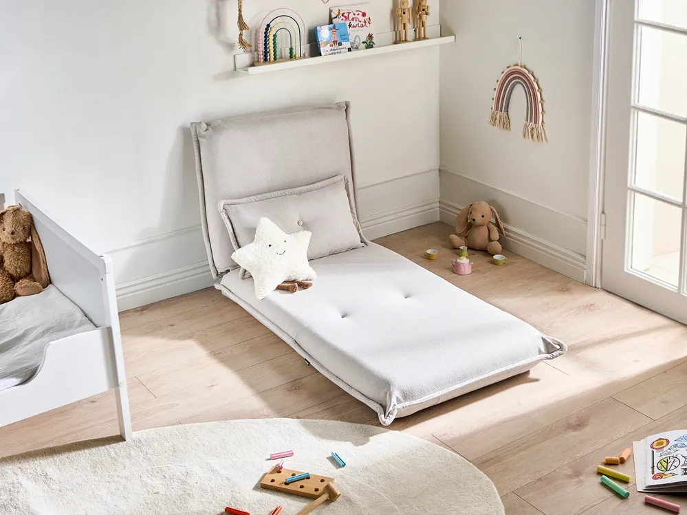 1-Sitzer Schlafsofa DELLEN Stoff Cremeweiß_1031454