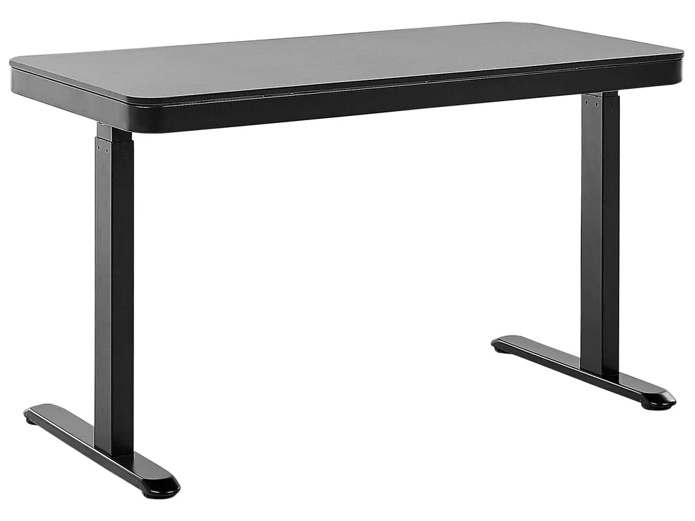 Schreibtisch elektrisch höhenverstellbar KENLY 120 cm 60 cm mit USB-Anschluss Schwarz_840257
