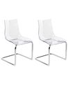 Esszimmerstuhl 2er Set MARSHALL Transparent