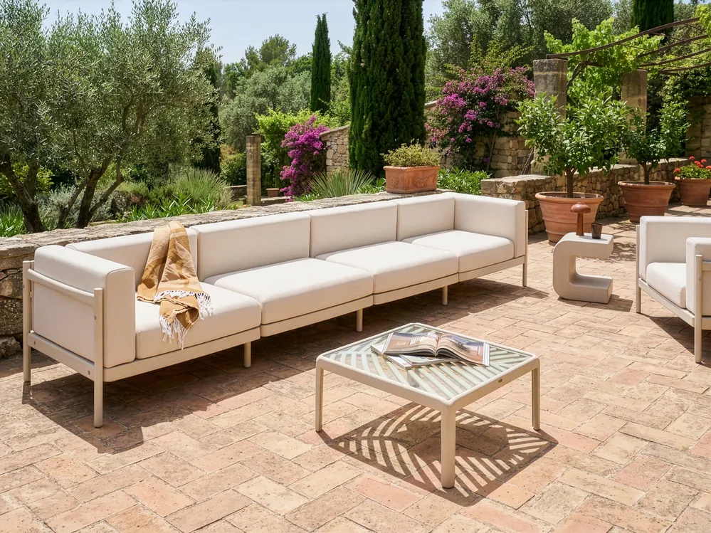 Gartensofa 4-Sitzer FERRETTI Hellbeige_1043109
