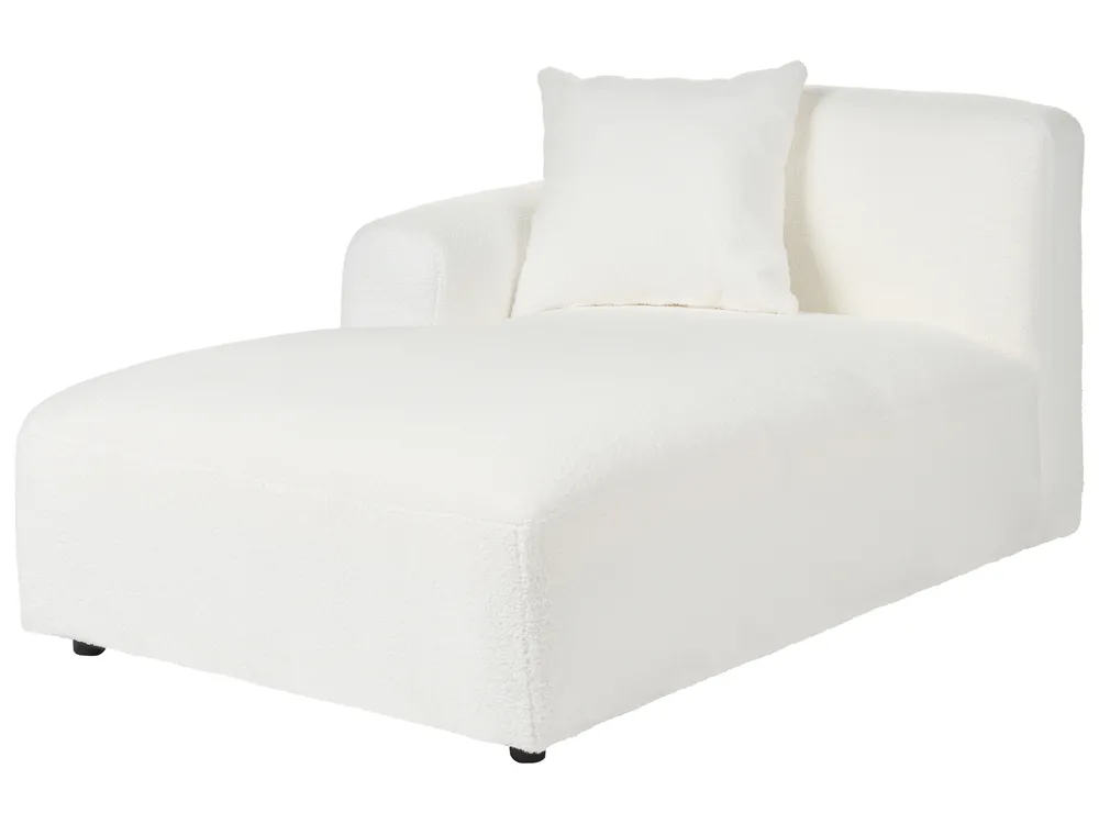 Modul Ecksofa 3-Sitzer HEDE mit Ottomane Bouclé Weiß rechtsseitig_1091960