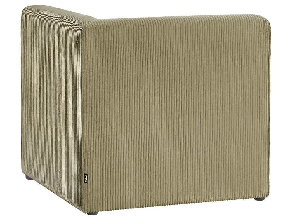 Modul Ecksofa 4-Sitzer LEMVIG mit Ottomane Cord Grün linksseitig_875795