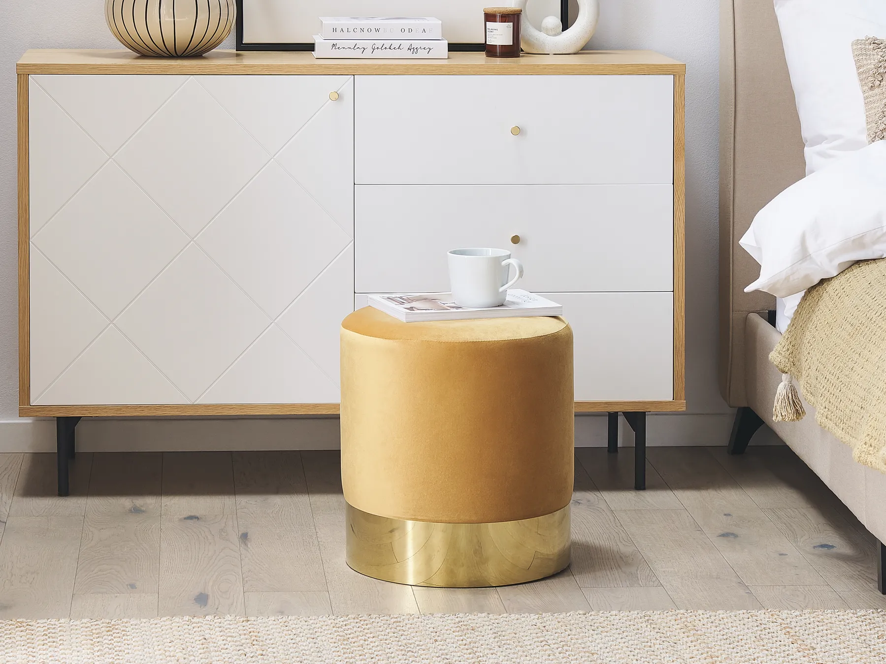 Pouffe SOPHIA Velvet Mustard_817142