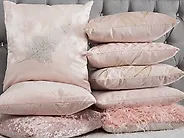 Set of 2 Decorative Cushions SILENE 45 x 45 cm Pink Plant Pattern_1182996