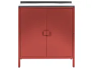 Outdoor-Küche 4er Set mit Spüle VILAMA Rot Metall_1052375