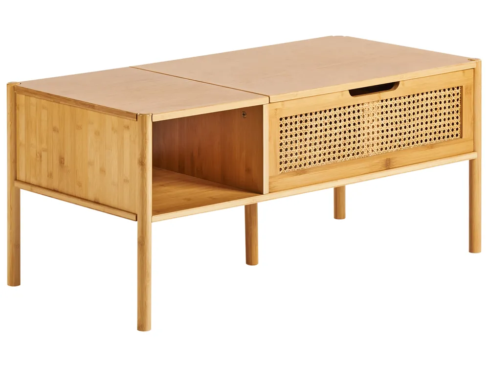Couchtisch SURREY mit Stauraum Bambus Naturfarben