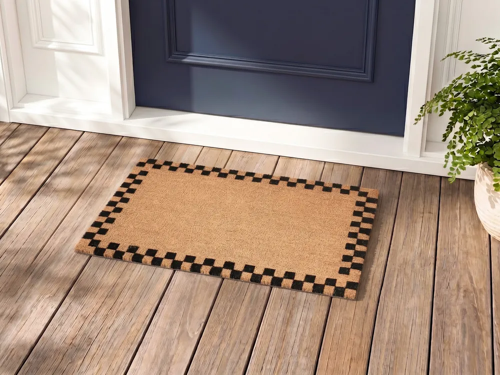 Fußmatte SAGADA Beige / Schwarz 60 x 90 cm Kokosfasern