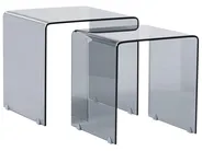 Set of 2 Side Tables KENDALL Tempered Glass Black_953570