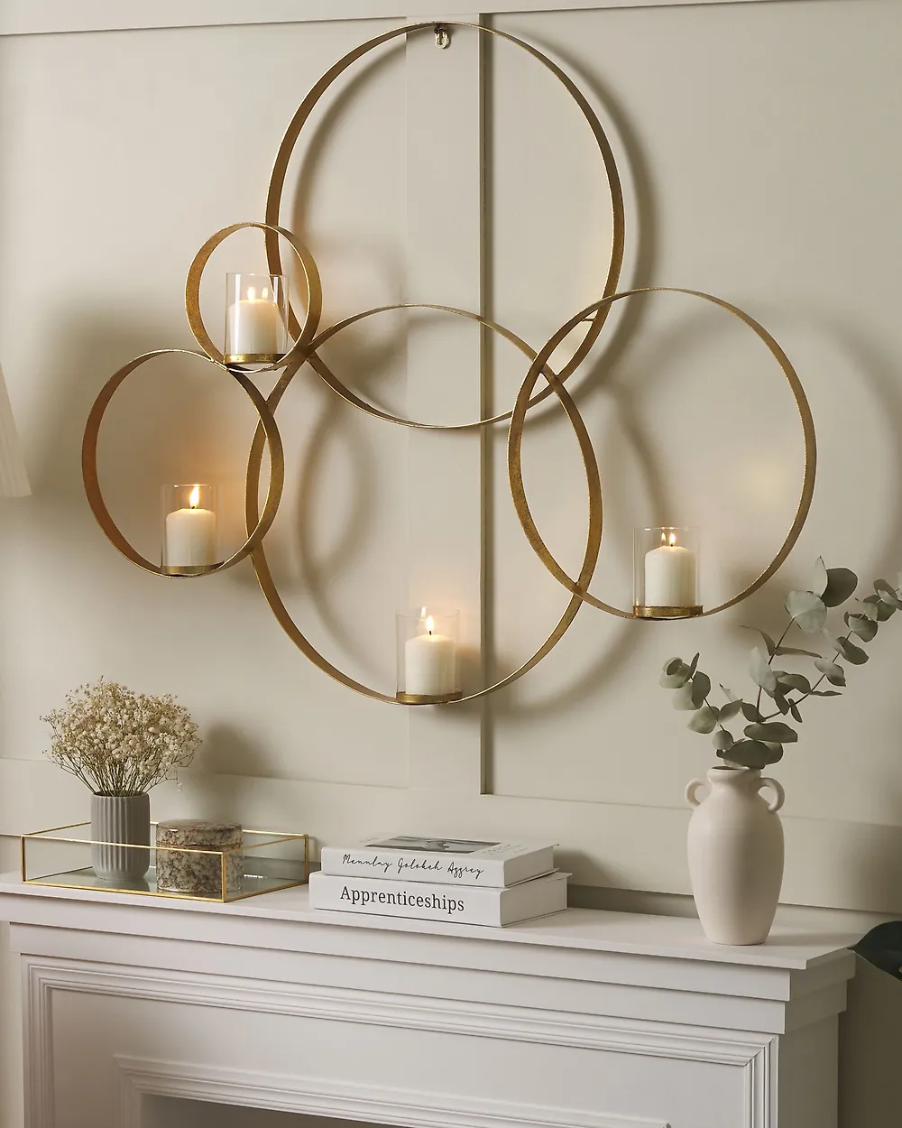 Wandkerzenhalter BURU 80 cm Metall Gold