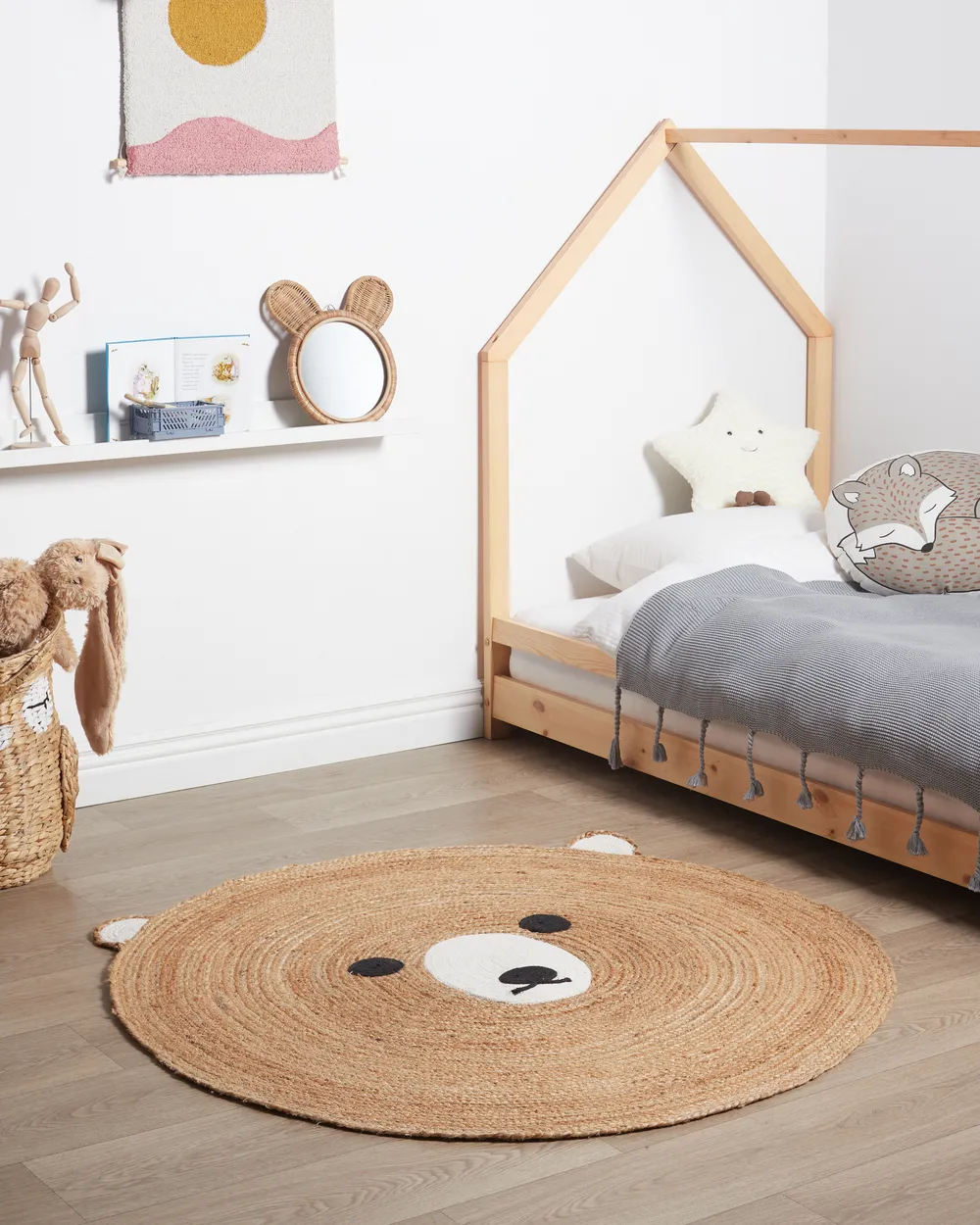 Kinderteppich KOSALAR Beige ø 120 cm Jute