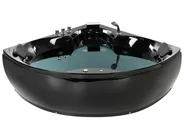 Whirlwanne Eckmodell mit LED SENADO 205 x 150 cm Schwarz_919456