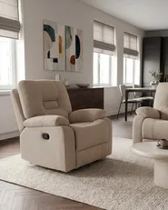 Recliner Chair BERGEN Fabric Taupe_1107123