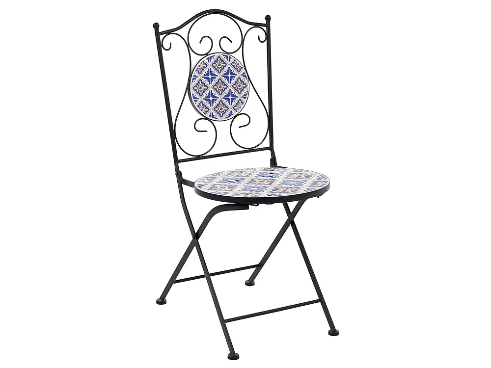 Bistro Set SIPONTO Metall Weiß / Blau_1155717