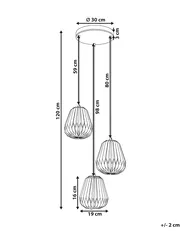 3 Light Pendant Lamp HONDE Paper White_1033711