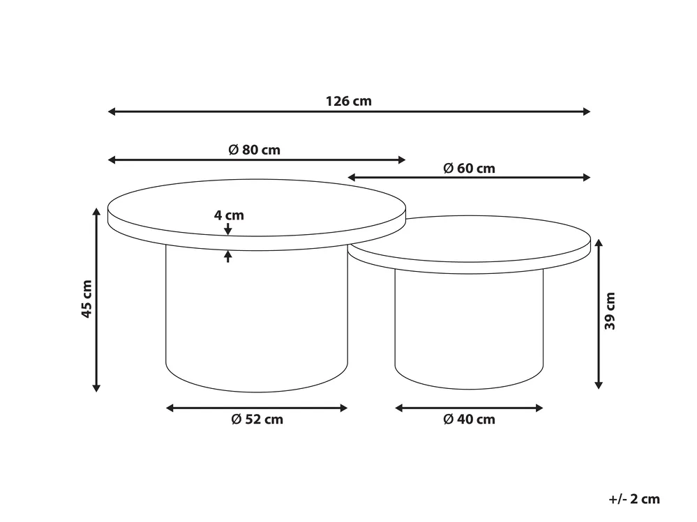 Set of 2 Coffee Tables ILIOS Rattan Natural_926294