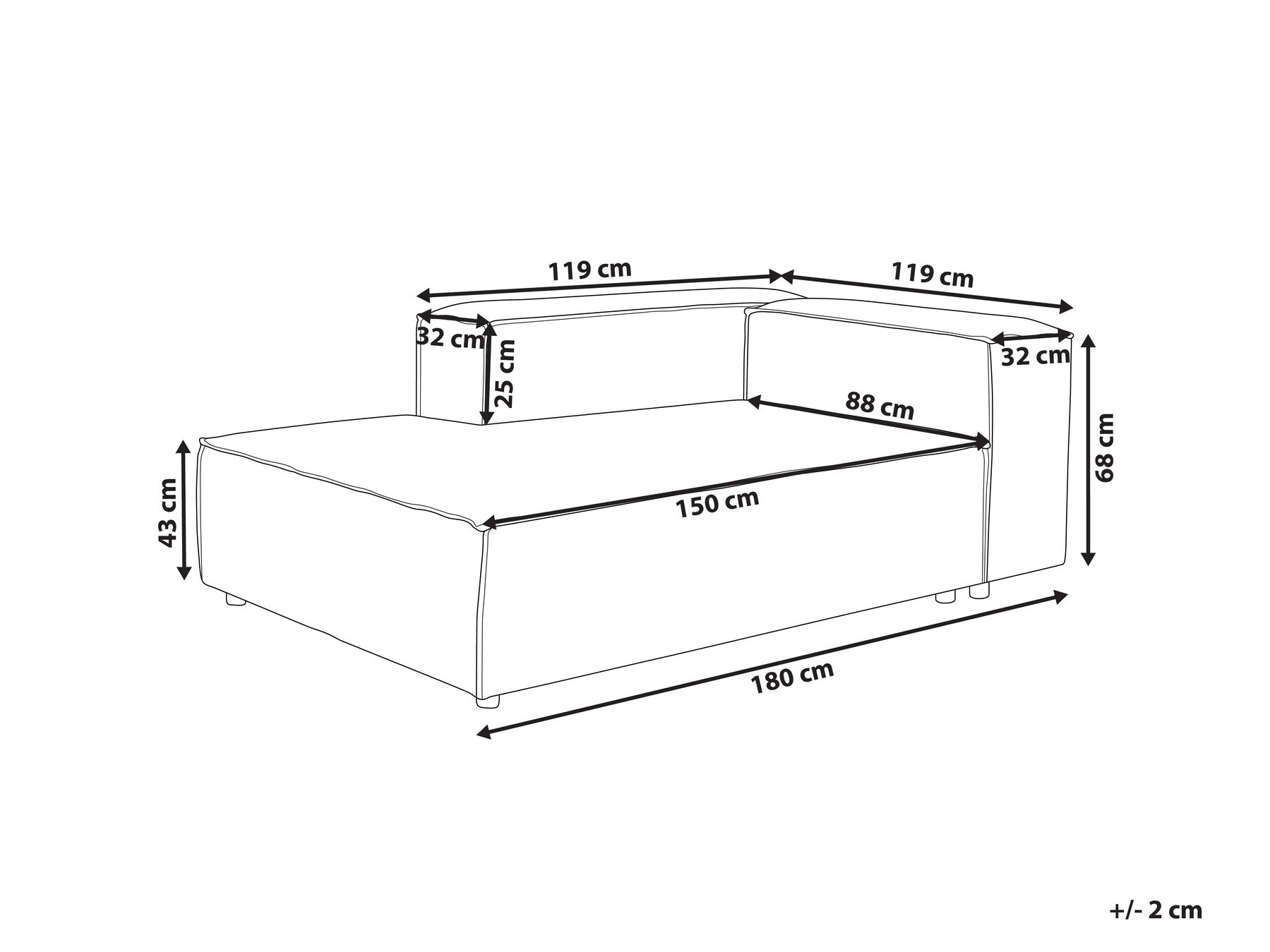 Rechtsseitige Chaiselongue ARDAL Cord Taupe_1011021