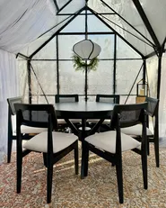 Extending Dining Table TYMIS Black Oak 107/137 cm 107 cm_1052666