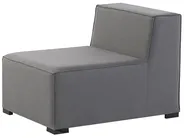 Garten Ecksofa mit Ottomane 7-Sitzer AREZZO modular Grau rechtsseitig_825166