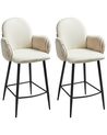 Set mit 2 Barstühlen AMITY Stoff Hellbeige