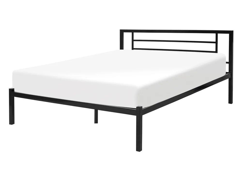 Bett mit Lattenrost Metall CUSSET 140 x 200 cm Schwarz
