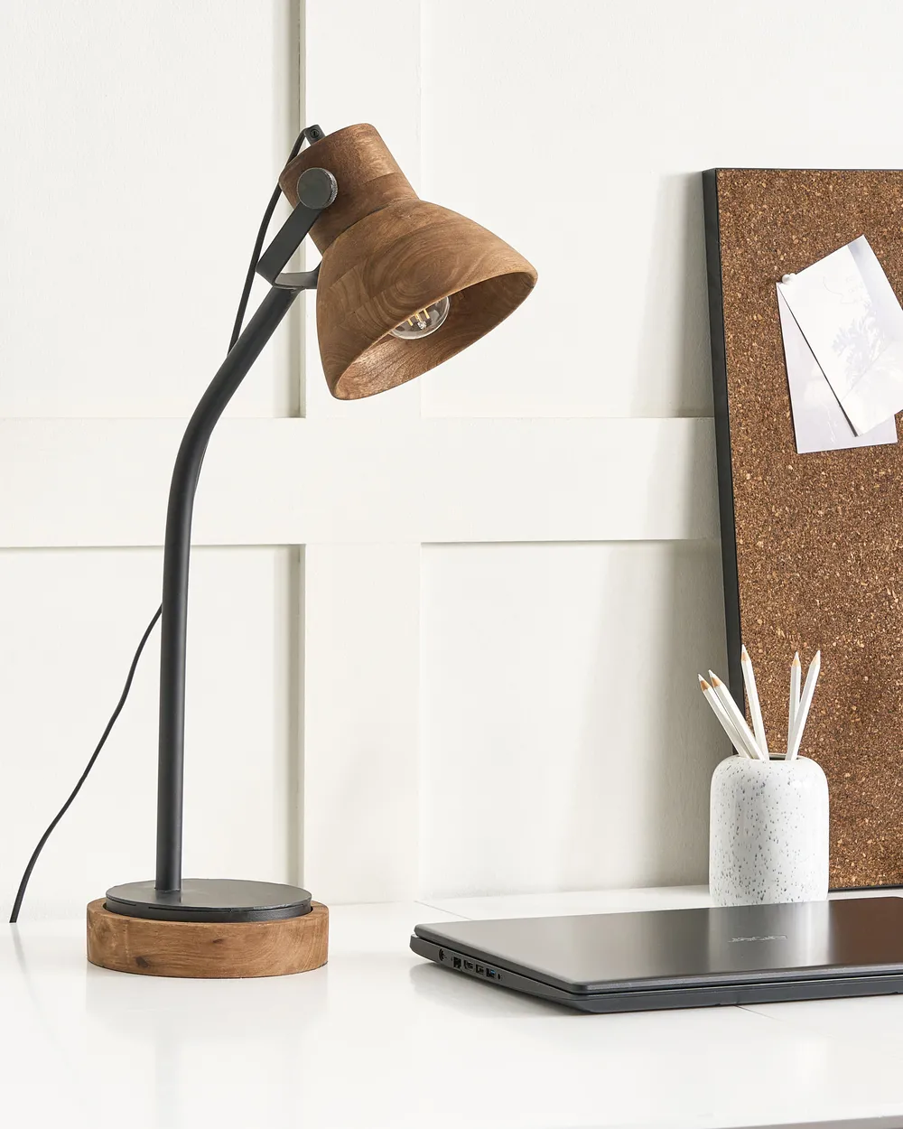 Schreibtischlampe KOLAR Mango Holz Dunkelbraun_868172