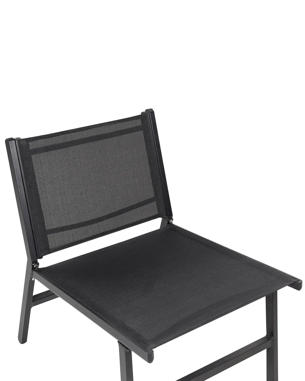 Gartenstuhl 2er Set MARCEDDI mit Fußstütze Metall Schwarz_897096