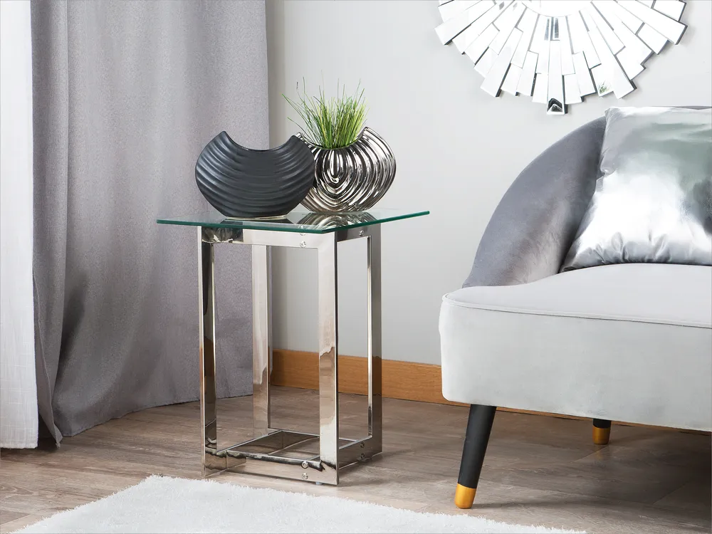 Beistelltisch CRYSTAL Sicherheitsglas Silber