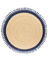 Teppich MARTS Dunkelblau ø 200 cm Jute