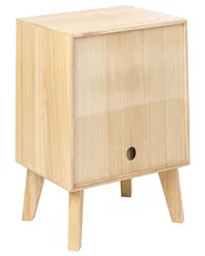 Nachttisch mit 1 Schublade SENEY Paulownia-Holz Hellbraun_845556