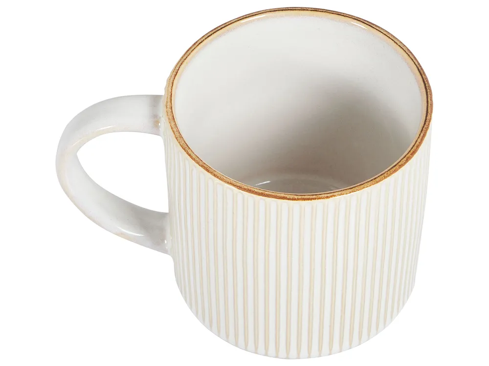 Set of 4 Mugs MUGWORT Stoneware Light Beige_956577