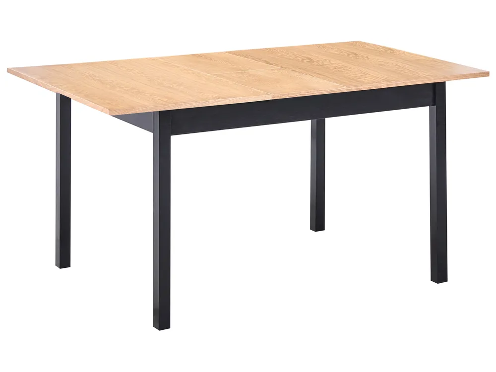 Ausziehbarer Esstisch HOUSTON Hellbraun / Schwarz 120/150 cm 90 cm Kiefernholz