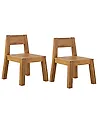 Gartenstuhl 2er Set LIVORNO Akazienholz Braun
