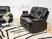 Sofa Set manuell verstellbar 6-Sitzer BERGEN Kunstleder Schwarz_1060528